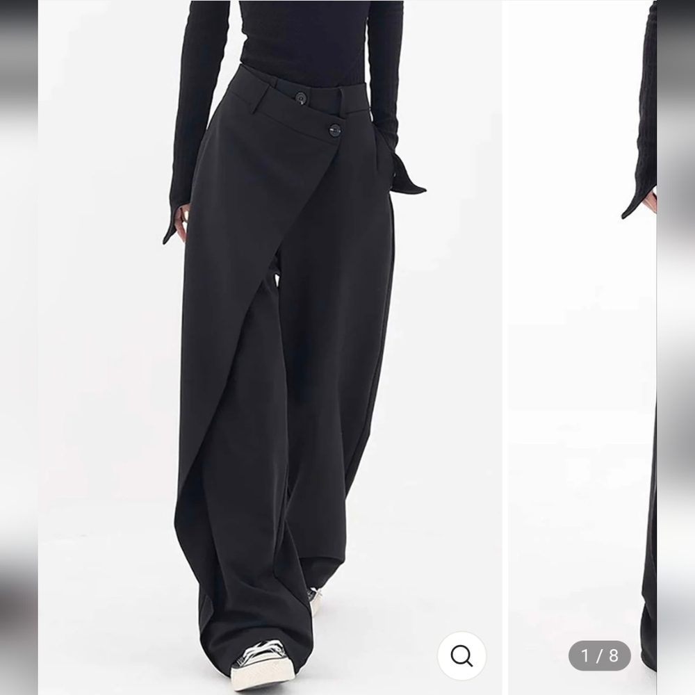 Micas Draped Wrap Straight Leg Suit Pants- XL